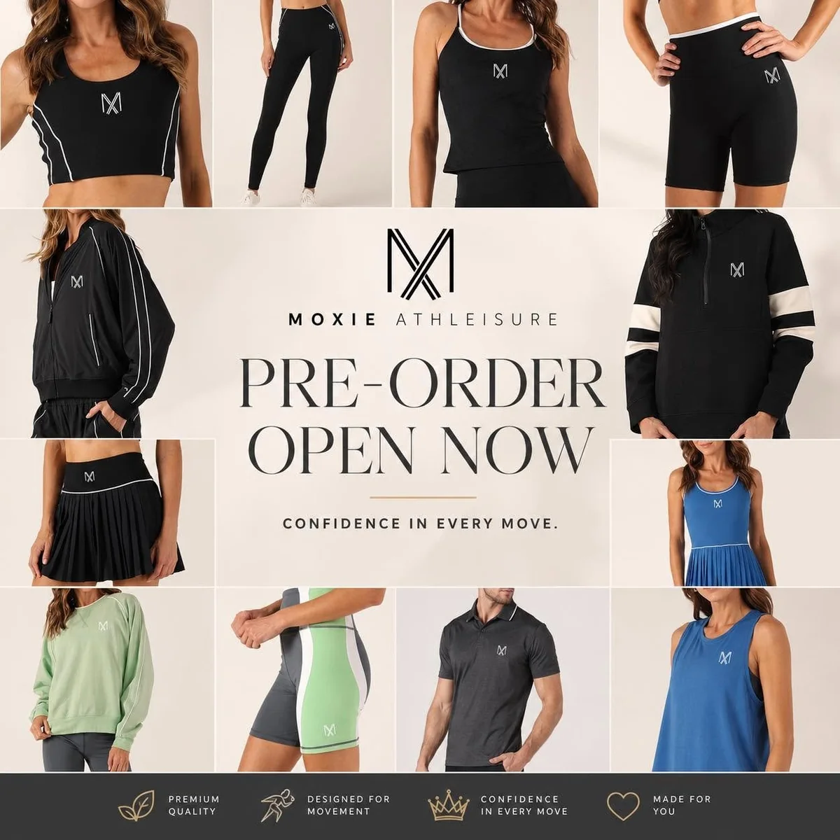 Moxie Athleisure collection — pre-order open now