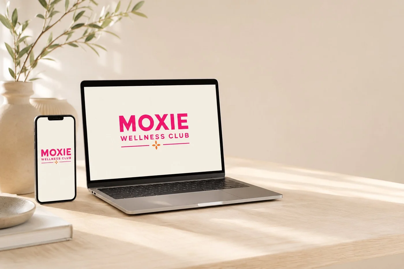 Moxie Wellness Club telehealth on a laptop and phone